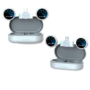 S3 Dual-Mic Wireless Live Broadcast Lavalier Magnetic Hanging Neck Microphone Plug and Play 360 ° Pick up