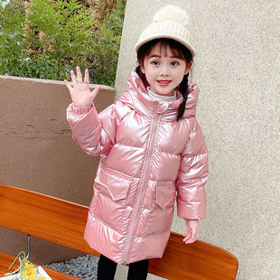 Children's Down Jacket Winter White Duck Down Wash-Free Foreign Style Mid-Long Boys' and Girls' Thickened Warm Down Fashionable Jacket
