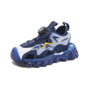 Boys Sandals Baotou 2025 New Summer Children's Beach Shoes Big Children's Hollow Mesh Sports Mesh Shoes for Boys