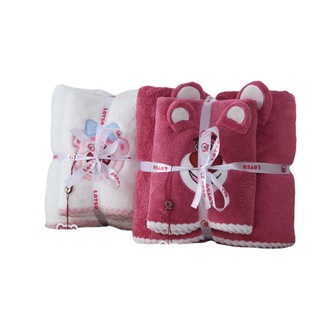[Thick strawberry bear bath towel] factory batch coral velvet towel beach towel hair drying hat Bath home Bath skirt nap