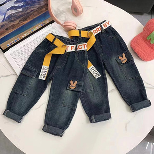 Boys' jeans spring and autumn new Korean children's pants big children's autumn Korean overalls pants manufacturers wholesale