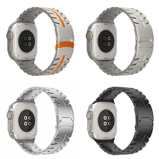 For Apple Watch Strap Apple Watch Ultra Pure Titanium Iron Man Stainless Steel Metal Solid Strap
