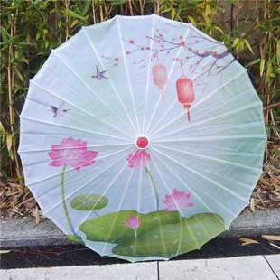 Classical Hanfu oil paper umbrella indoor and outdoor ceiling decoration silk umbrella dance props umbrella cheongsam catwalk printing umbrella