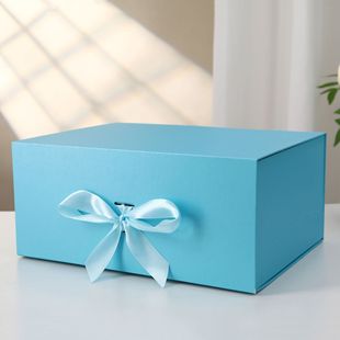 Pearl Paper Book Folding Box Empty Box Large Magnet Flip Ribbon Folding Box One-piece Clothing Gift Box