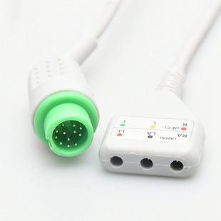 Compatible with PM6000,T8 T5 IPM 12-pin D-type three-lead ECG main cable