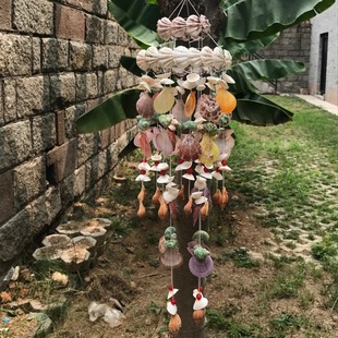 Height 45cm primary color scallop and fragrant snail shell wind chime natural shell conch wholesale stall supply