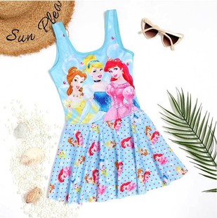 Children's swimwear cartoon girl princess baby one-piece hot spring professional swimming suit for big boys and girls swimwear wholesale