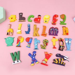 Cartoon Alphabet Ornaments Pvc Soft Rubber Alphabet Keychain Baby Early Education Puzzle Development Cognitive Alphabet Customization
