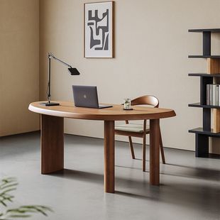 Nordic Style Full Solid Wood Special-Shaped Desk Modern Simple Office Desk Home Italian Style Minimalist Creative Computer Desk
