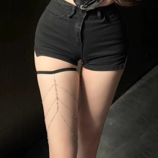 Three-layer tassel rhinestone leg chain fashion sexy European and American hot girl accessories hot girl leg ring leg decoration body decoration chain women