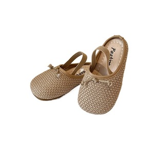 Children's Woven Sandals 2025 Summer New Korean Style Girl's Bow Princess Shoes All-match Two-wear Sandals and Slippers