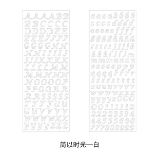 AGUGU retro alphanumeric English bronzing Korean ins style goo card sticker hand account diy decorative sticker sticker