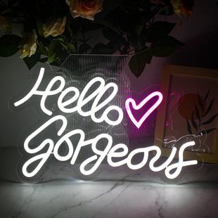 Amazon популярный неоновый свет Hello Gorgeous Hello perfect производитель светодиодных украшений интерьера атмосферных ламп