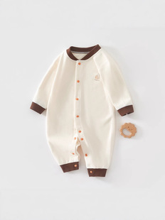 Baby's jumpsuit pure cotton climbing suit spring and autumn boneless jersey jumpsuit category a newborn male and female baby outwear