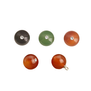 HHH High-end Buttons Cheongsam Buttons Bead Buttons Natural Black Jade Chinoiserie Plate Buttons National Style Agate Diamond Buttons Accessories