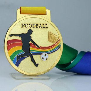 in stock Football Medal Customized Metal Paint Medal Customized School Games Event Competition Listing Customization