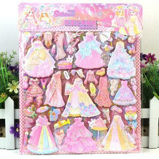 Children's cartoon animal double-layer three-dimensional library Lomi melody change stickers three-dimensional large bubble stickers wholesale