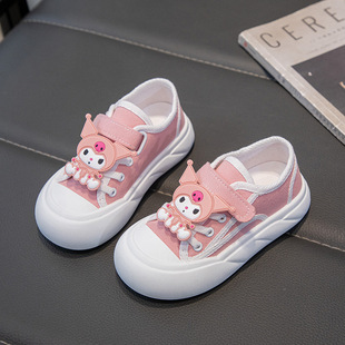 Girls' canvas shoes 2024 Spring and Autumn new soft bottom children's sneaker Spring children's shoes girls' casual sneakers