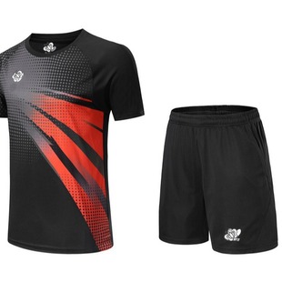 Children's Table Tennis Suit Boys and Girls Short Sleeve Top Quick-drying Table Tennis Running Competition Suit 2027B