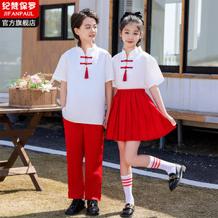 Girls JK Uniform suit Shirt Pleated Skirt Thai School Uniform Children's Thai Kindergarten Graduation Games Class Clothes