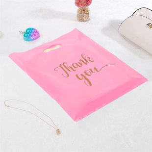 В наличии Сумка для четырех пальцев Cross-Border Gratitude Golden Thankyou Полиэтиленовый пластиковый мешок для одежды Ручная Подарочная сумка для покупок