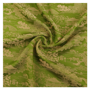 Новое двухцветное платье Cheongsam Hanfu с темным узором из жаккардового шелка и атласа, дизайнерская ткань для одежды