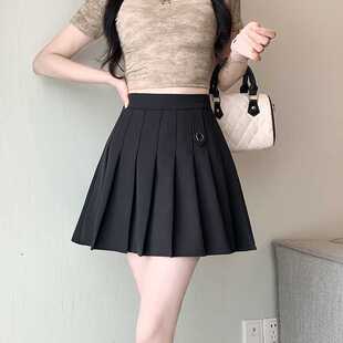 Real Shot High Waist Pleated Skirt Women's Character Skirt New Style Summer Small Men's College Style Loosening Waist Skirt