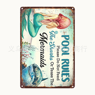 SHARK SHARK European-style tin painting bar restaurant Amazon TEMU factory custom decoration