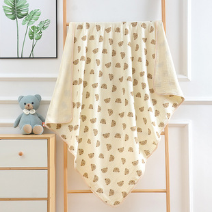 Newborn Gauze Bath Towel Baby's Delivering Room Bag Soft and Breathable Four-Layer Crepe Cover Blanket Baby's Cushion Blanket
