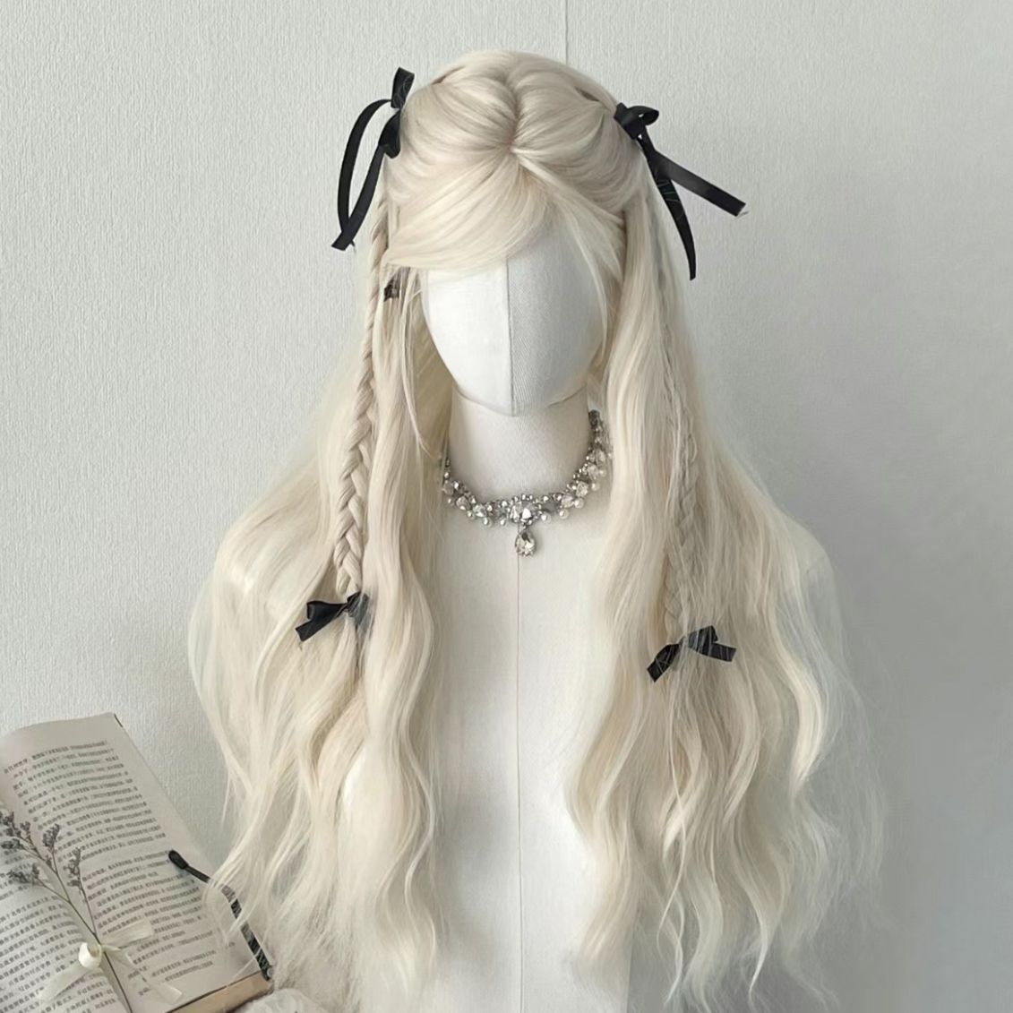 Wig for Women, Lolita Style, Full Head Wig, Cute Long Curly Hair, Cosplay Realistic Hair, Gradient Dyed