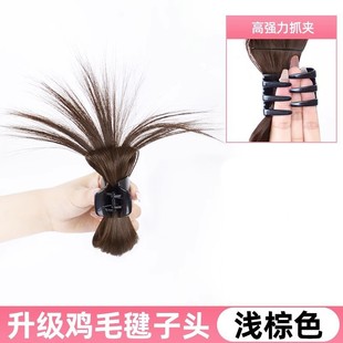 Real hair ball head wig ring wig bag natural flower bud head updo fake ball head full real hair wig hair ring female