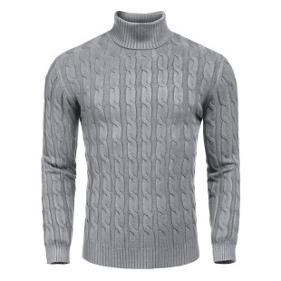 2021 new autumn and winter men's sweater long sleeve sweater foreign trade high collar base shirt European and American T-shirt cross-border sweater