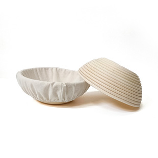 Bread fermentation bowl baking utensils round rattan bowl in stock Indonesian rattan fermentation basket Rattan woven European bread fermentation basket