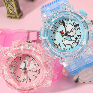 Sanrio Children's Watch Cartoon Doll Colorful Flash Quartz Watch Primary and Secondary School Students' Digital Pointer Electronic Wristwatch