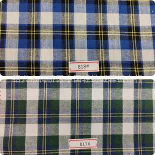 Cotton Plaid Fabric Manufacturer Spot Wholesale Yarn-Dyed Modern Casual Dress Plaid Shirt Fabric