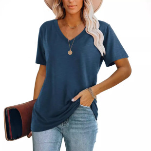 Women's Casual Top Short-sleeved V-neck T-shirt