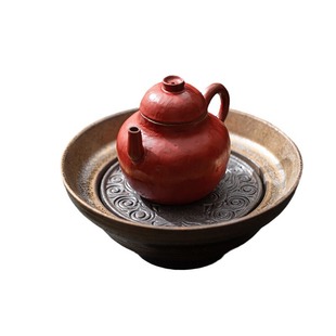 Lion Awakening Pot with Retro Dry Tea Table Purple Sand Pot Holder Pot Pad Plate Water Storage Tea Tray Japanese Pot Pad Tea Set Accessories
