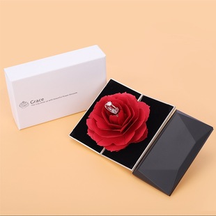 Double Rose Jewelry Gift Box Ring Box Set Grace Proposal Gift Box Shake Tone Wholesale