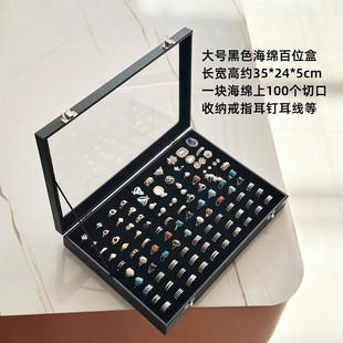 100 Ring Box Jewelry Box Storage Box Sponge Large Capacity Jewelry Ornament Box Display Box Earrings Ring Earrings
