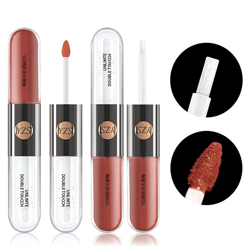 Yzs Mingcai Double-Ended Lip Gloss Mirror-Like Water-Glossy Transparent Glass Lip Gloss Whitening Lip Gloss Non-Stick Cup Affordable Lipstick