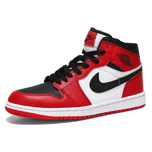 Putian Factory Directly Approved aj Men's Shoes High-top Black Red Toe Red Women's Chicago Air Force One Dragon Year Shoes