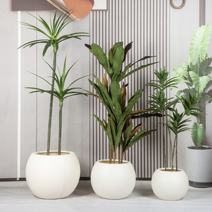 Factory wholesale spherical flowerpot imitation cement plastic basin large thick fake flower decorative basin living room decorative ornaments