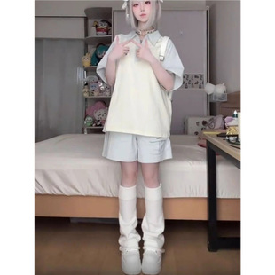 [809# suit] Leisure Sportswear suit Women's Summer College Style Girls Age-reducing Short Sleeve Shorts Two-piece Set