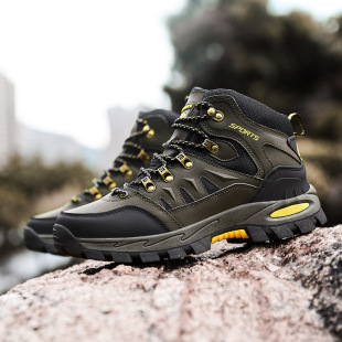 A22 Men's and Women's Outdoor Hiking Shoes Autumn and Winter High-top Leather Large Size Cross-border Hiking Cross-country Shoes Couple's Sports Shoes