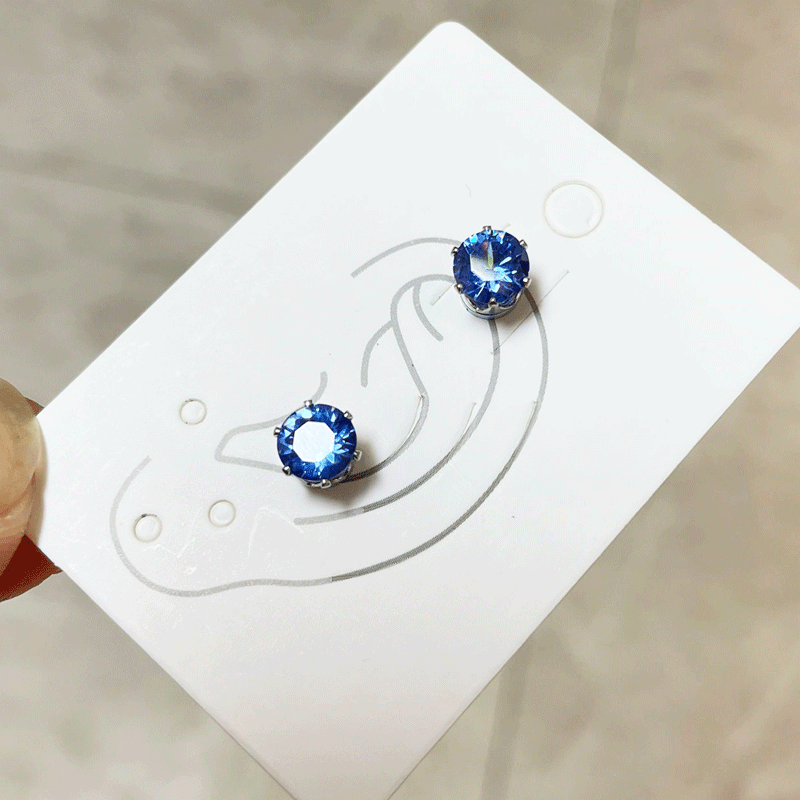 Colorful Super Flash zircon ear clip ear bone nail iron-absorbing stone ear worm nail magnetic suction non-pierced ear bone clip all-match ear studs