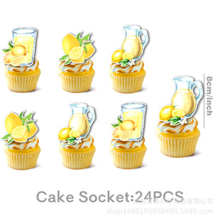 New Lemon Birthday Theme Party Supplies Tableware Party Decoration Party Atmosphere Layout Props Banner Tablecloth