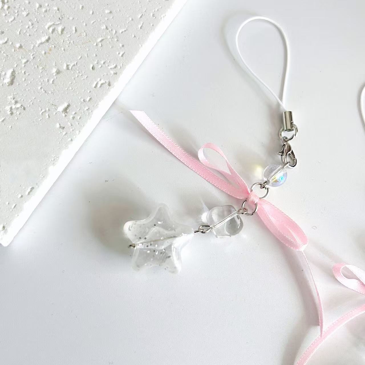 Ballet-Style Ribbon Phone Strap Pendant Suitable for Any Model, Portable Ccd Pendant, Bowknot Hanging Chain, Semi-Handmade