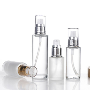 in stock Supply Frosted Glass Press Lotion Bottle Toner Bottle Spray Bottle Essence Bottle Skin Care Bottle