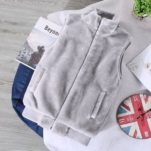 Autumn and winter youth fur couple hooded vest plush vest men's imitation mink velvet cardigan waistcoat fashionable coat