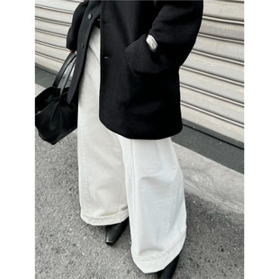 3016 Korean Style Lazy Style Niche High Waist Slimming Casual Pants Women's Winter New Loose Straight Tube